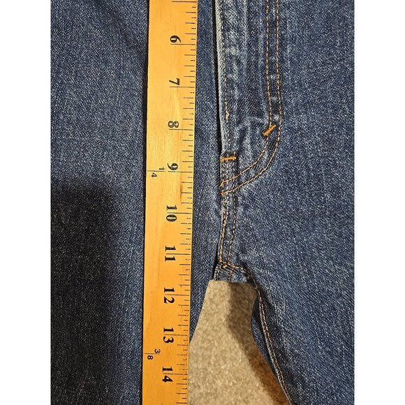 Levi's 505 Straight Fit Jean Denim Shorts Med Blue Wash Preppy Dad Men's Size 38 - Picture 6 of 9